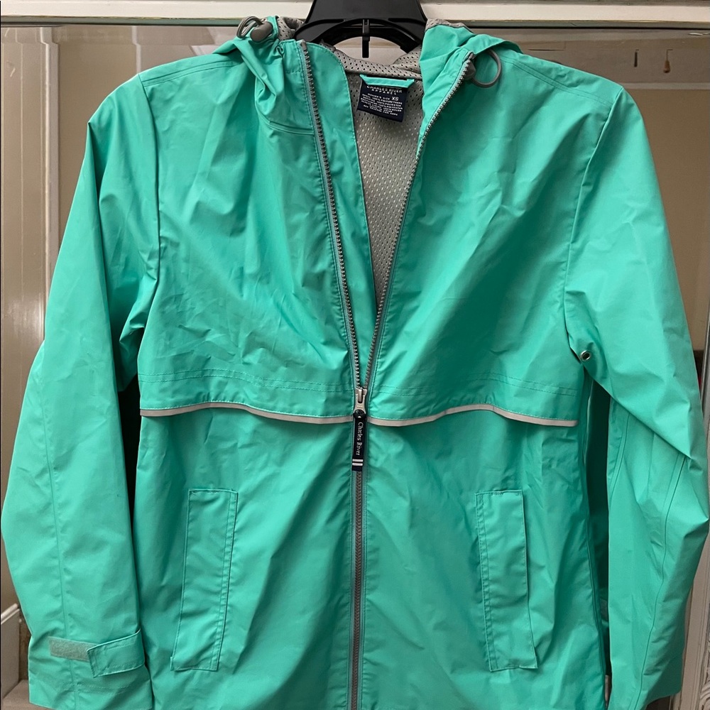 🚫SOLD🚫Mint Green Rain Jacket ☔️